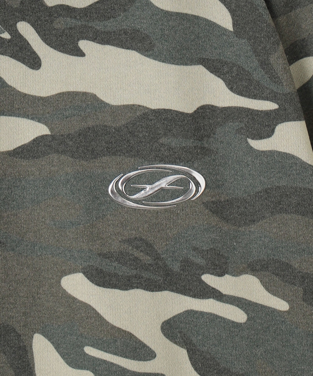 パターンメタルワンポイントプルパーカー