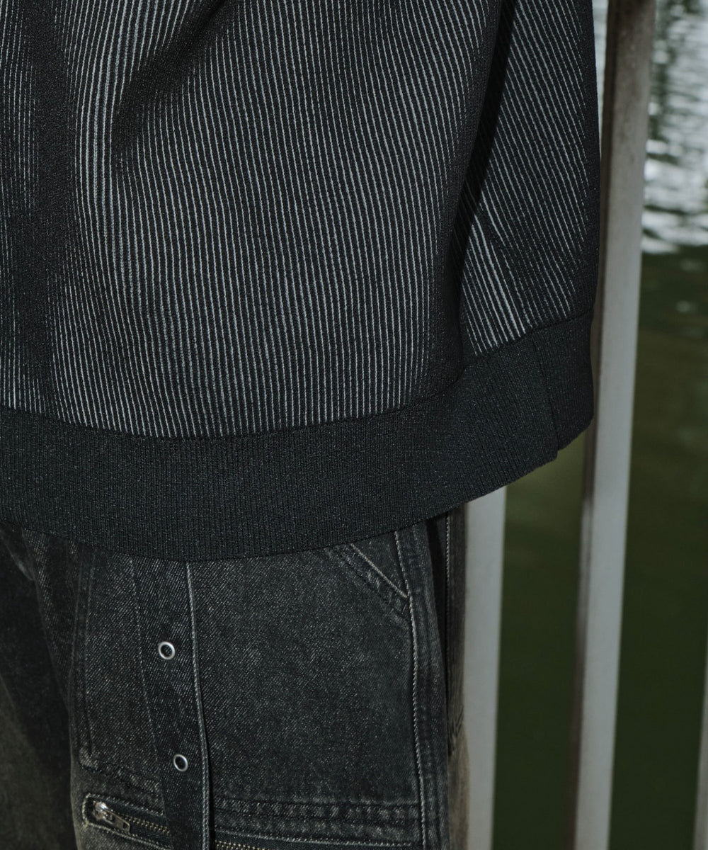 トライバルスリーブニットブルゾン