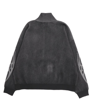 トライバルスリーブニットブルゾン