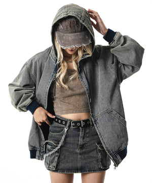 デニム淡加工 モデル：172cm M着用