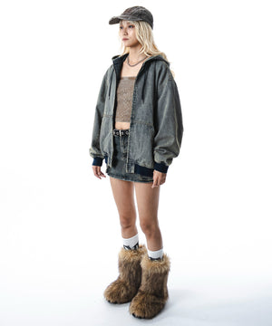 デニム淡加工 モデル：172cm M着用