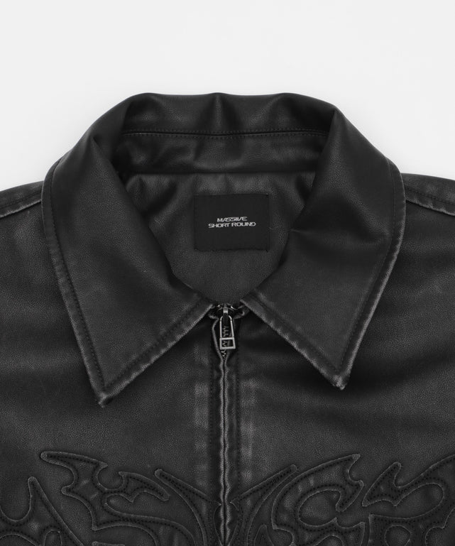 MA55IVE　PUショートグラフィックブルゾン