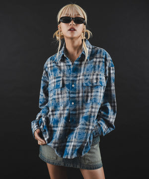 ブルーチェック1 モデル：172cm L着用