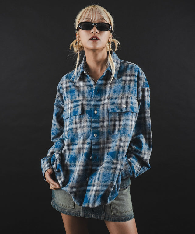 ブルーチェック1 モデル：172cm L着用