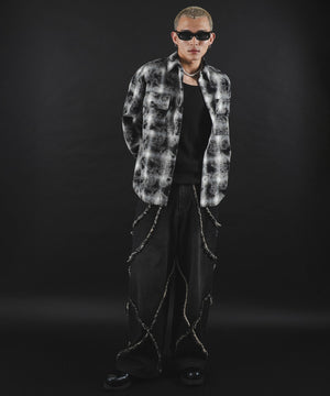 ブラックチェック1 モデル：180cm L着用