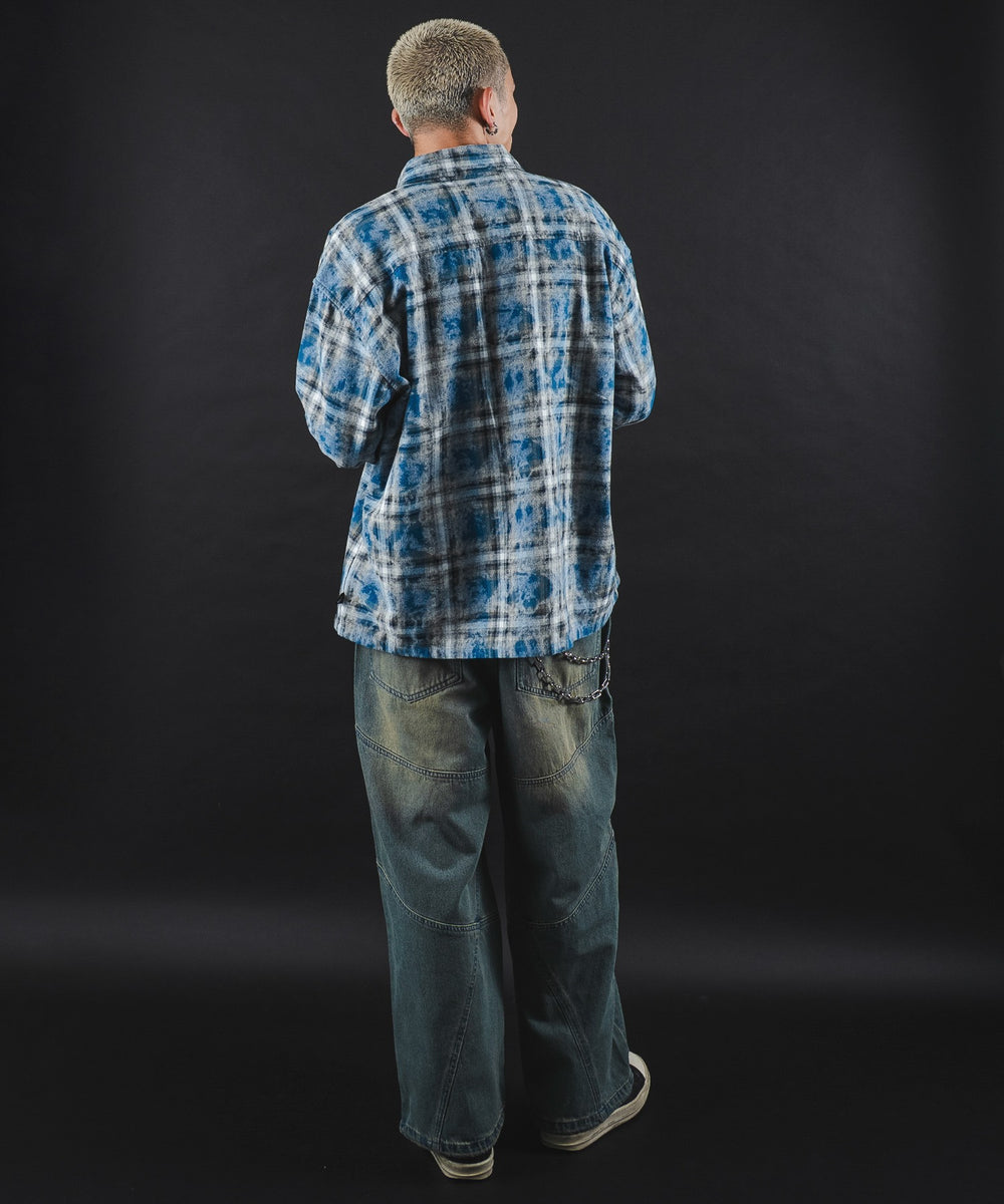 ブルーチェック1 モデル：180cm L着用