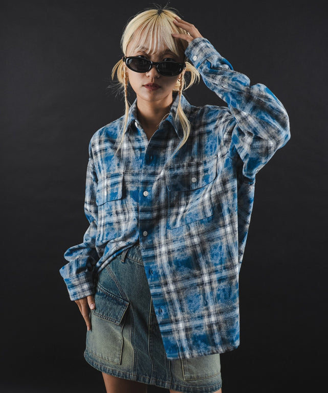 ブルーチェック1 モデル：172cm L着用