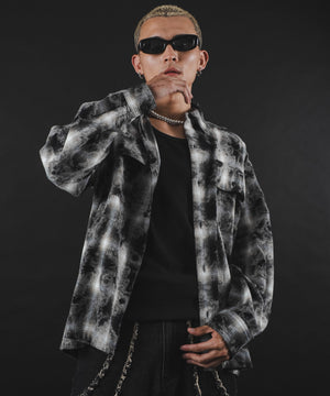 ブラックチェック1 モデル：180cm L着用