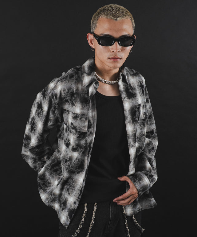 ブラックチェック1 モデル：180cm L着用