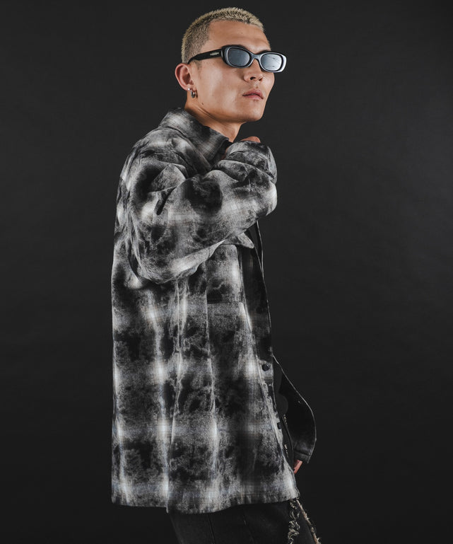 ブラックチェック1 モデル：180cm L着用