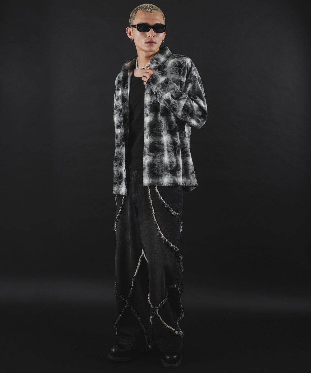 ブラックチェック1 モデル：180cm L着用