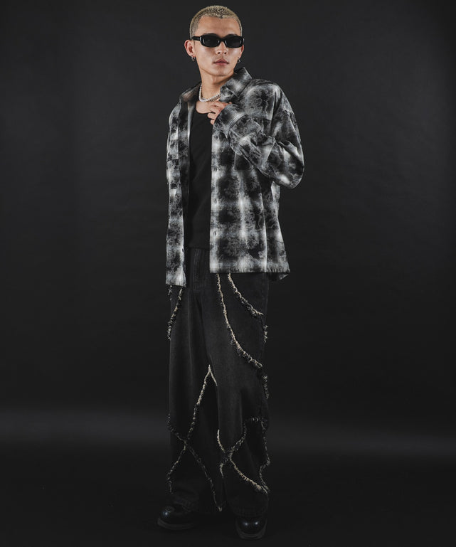 ブラックチェック1 モデル：180cm L着用