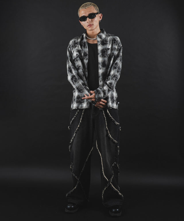 ブラックチェック1 モデル：180cm L着用