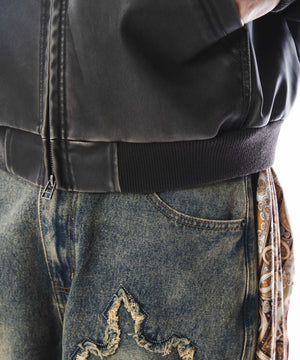 PUフードブルゾン