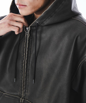 PUフードブルゾン