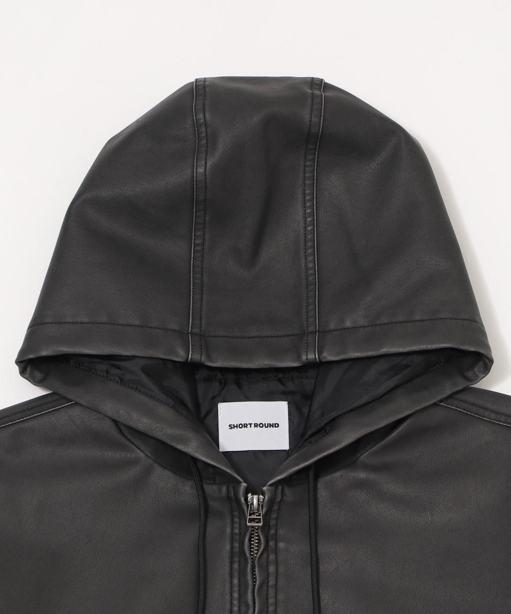 PUフードブルゾン