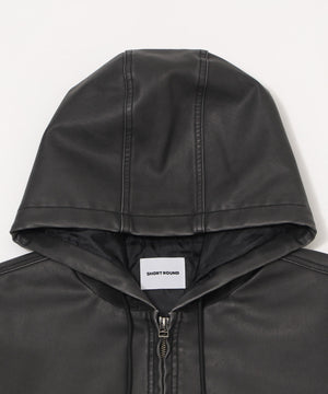 PUフードブルゾン