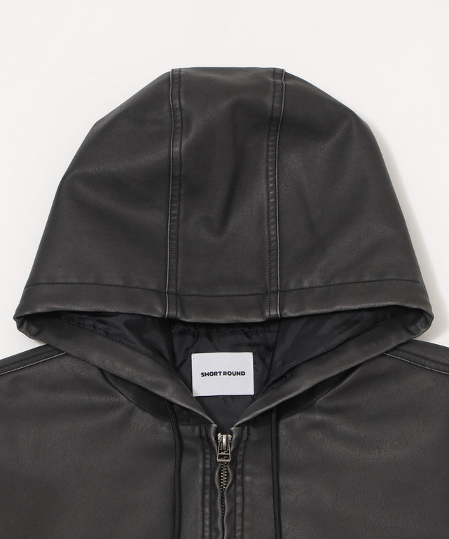 PUフードブルゾン