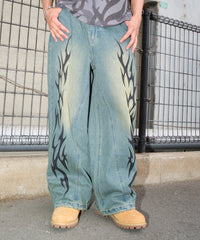 トライバルデニムパンツ