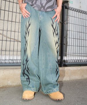 デニム中濃加工 モデル：178cm L着用