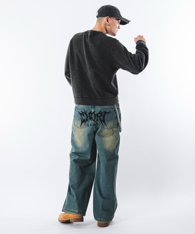 デニム中濃加工 モデル：180cm L着用