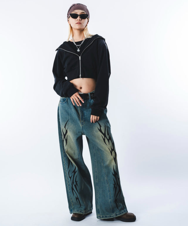 デニム中濃加工 モデル：172cm L着用