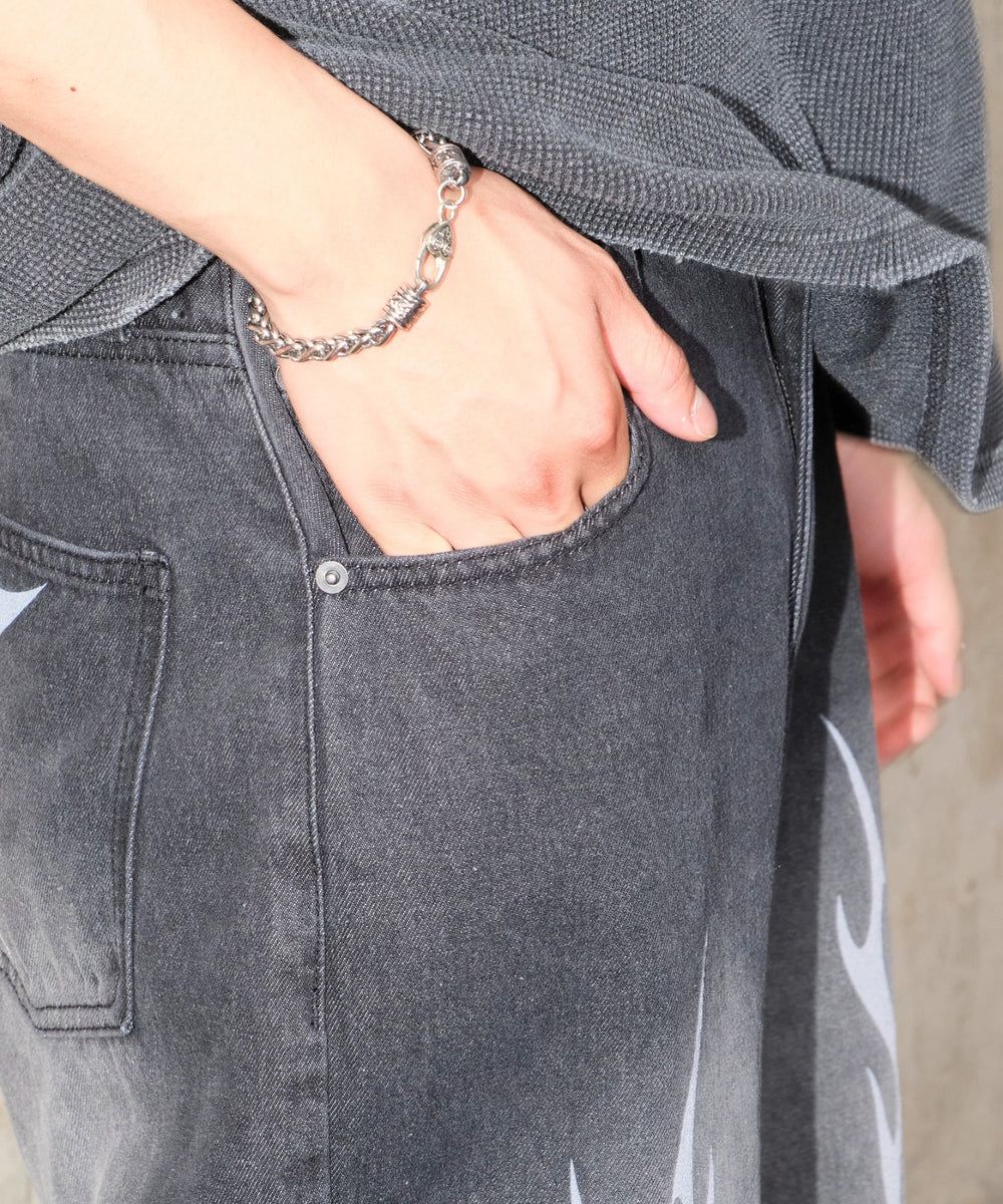 トライバルデニムパンツ