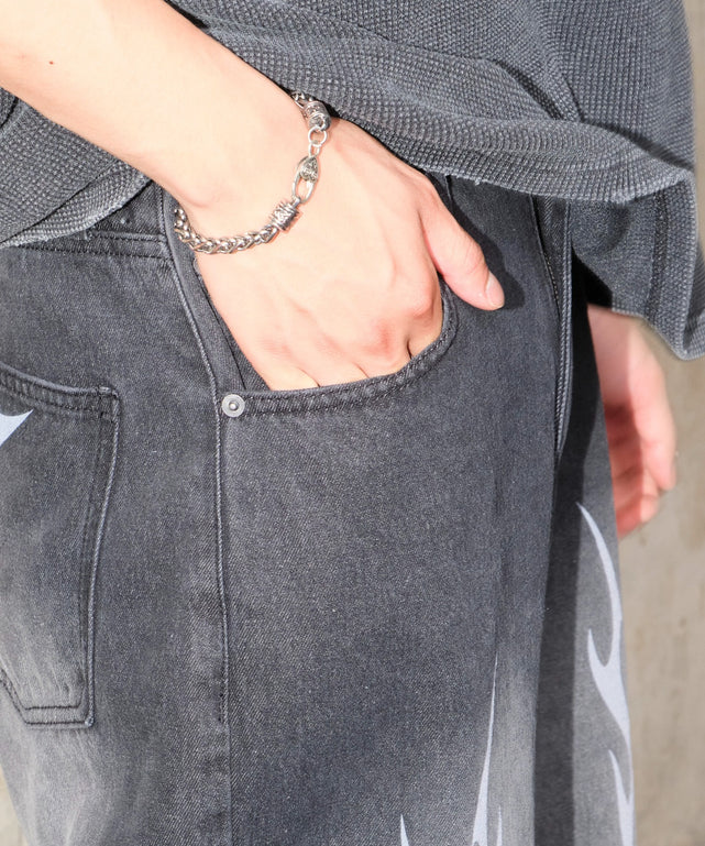 トライバルデニムパンツ