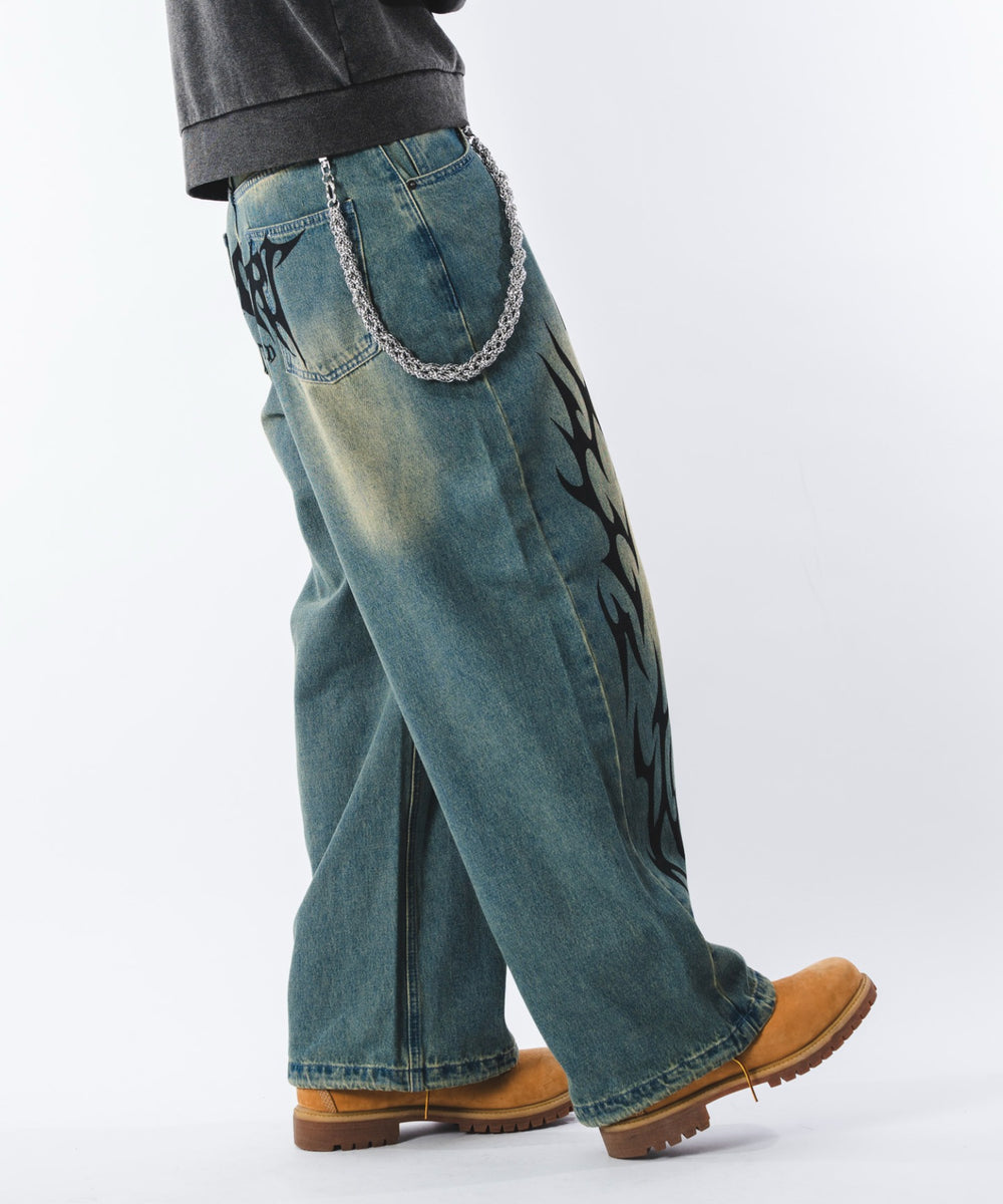 デニム中濃加工 モデル：180cm L着用