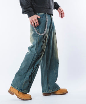 デニム中濃加工 モデル：180cm L着用