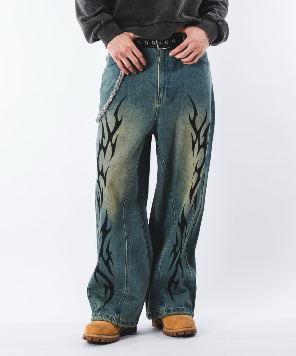 デニム中濃加工 モデル：180cm L着用