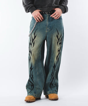 デニム中濃加工 モデル：180cm L着用