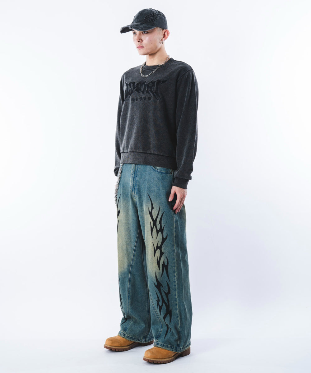 デニム中濃加工 モデル：180cm L着用