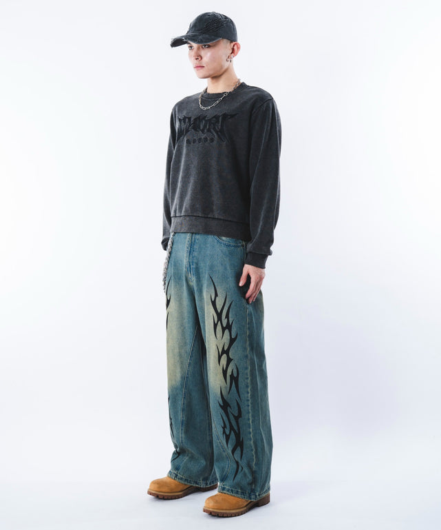 デニム中濃加工 モデル：180cm L着用