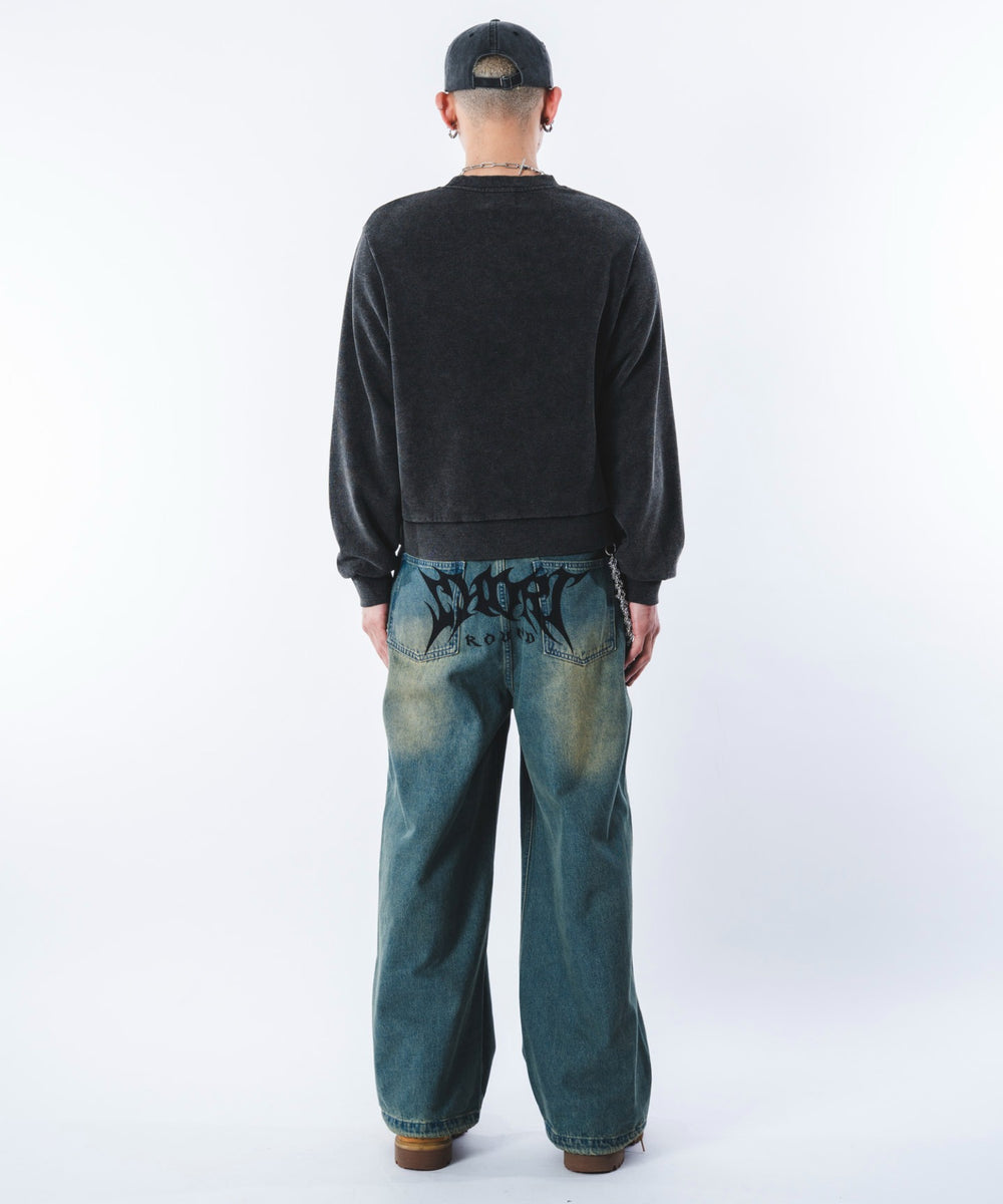 デニム中濃加工 モデル：180cm L着用