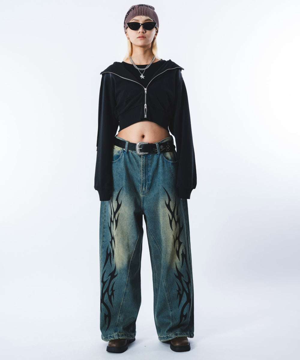 デニム中濃加工 モデル：172cm L着用