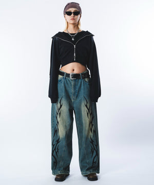 デニム中濃加工 モデル：172cm L着用