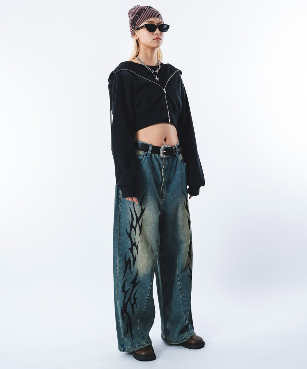 デニム中濃加工 モデル：172cm L着用