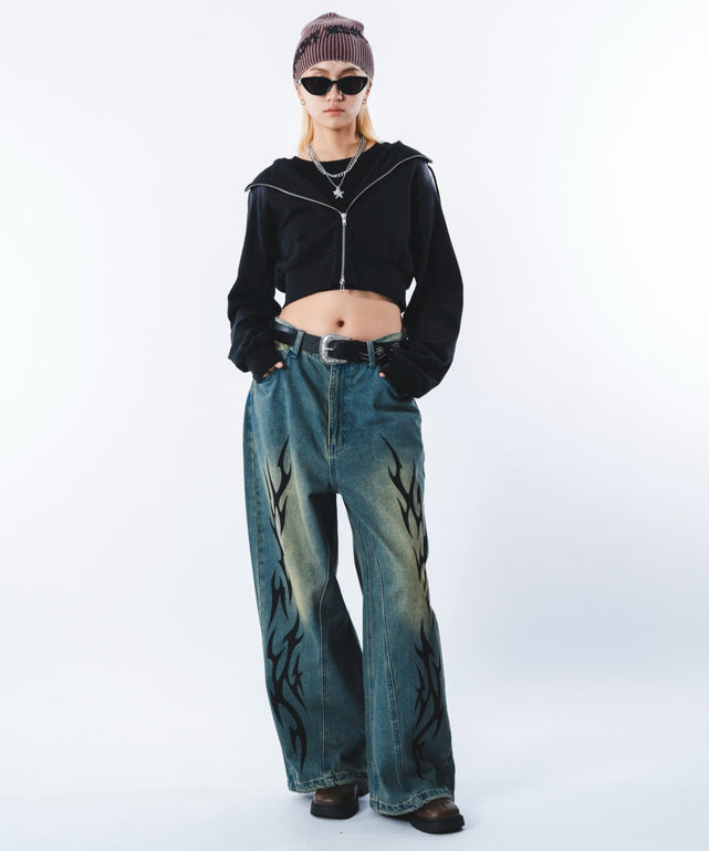 デニム中濃加工 モデル：172cm L着用