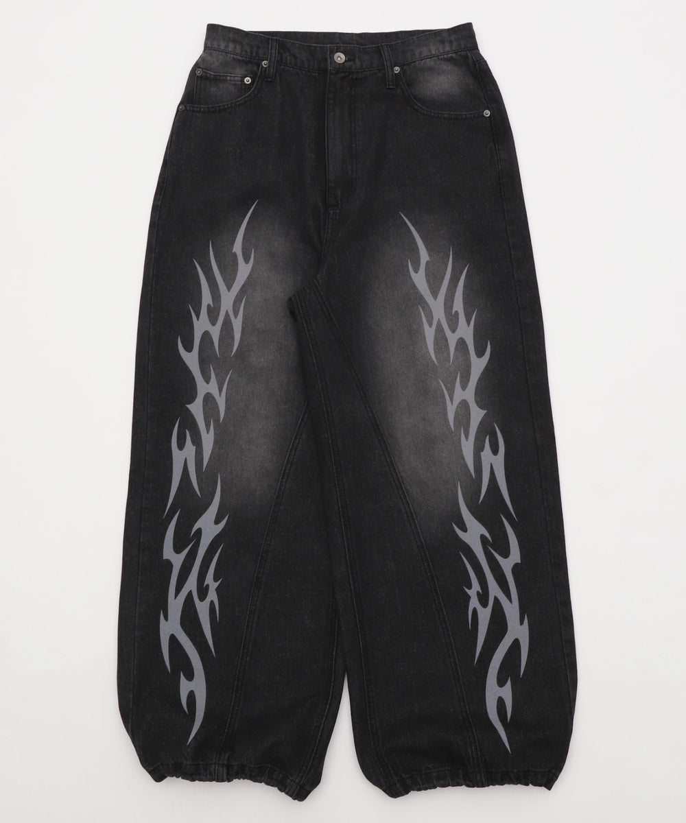 トライバルデニムパンツ