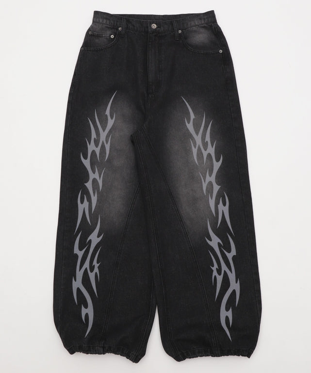 トライバルデニムパンツ