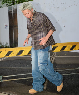 デニム中濃加工 モデル：178cm L着用