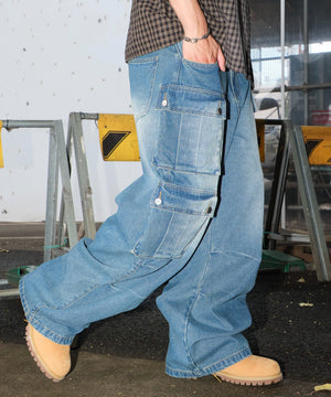 デニム中濃加工 モデル：178cm L着用