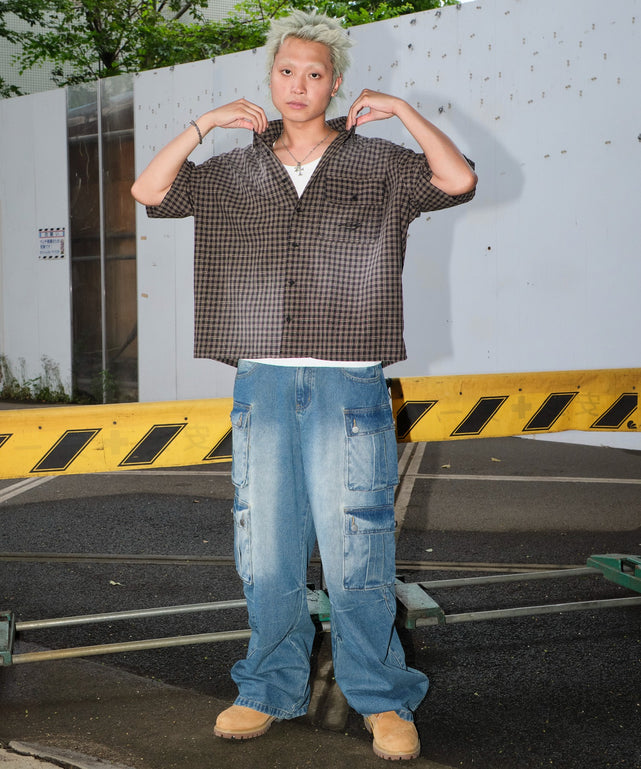 デニム中濃加工 モデル：178cm L着用