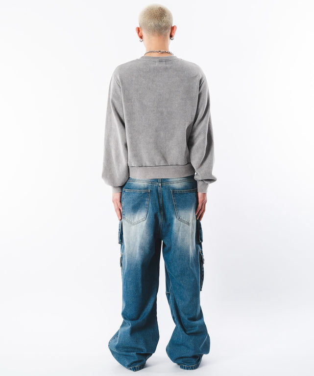 デニム中濃加工 モデル：180cm L着用