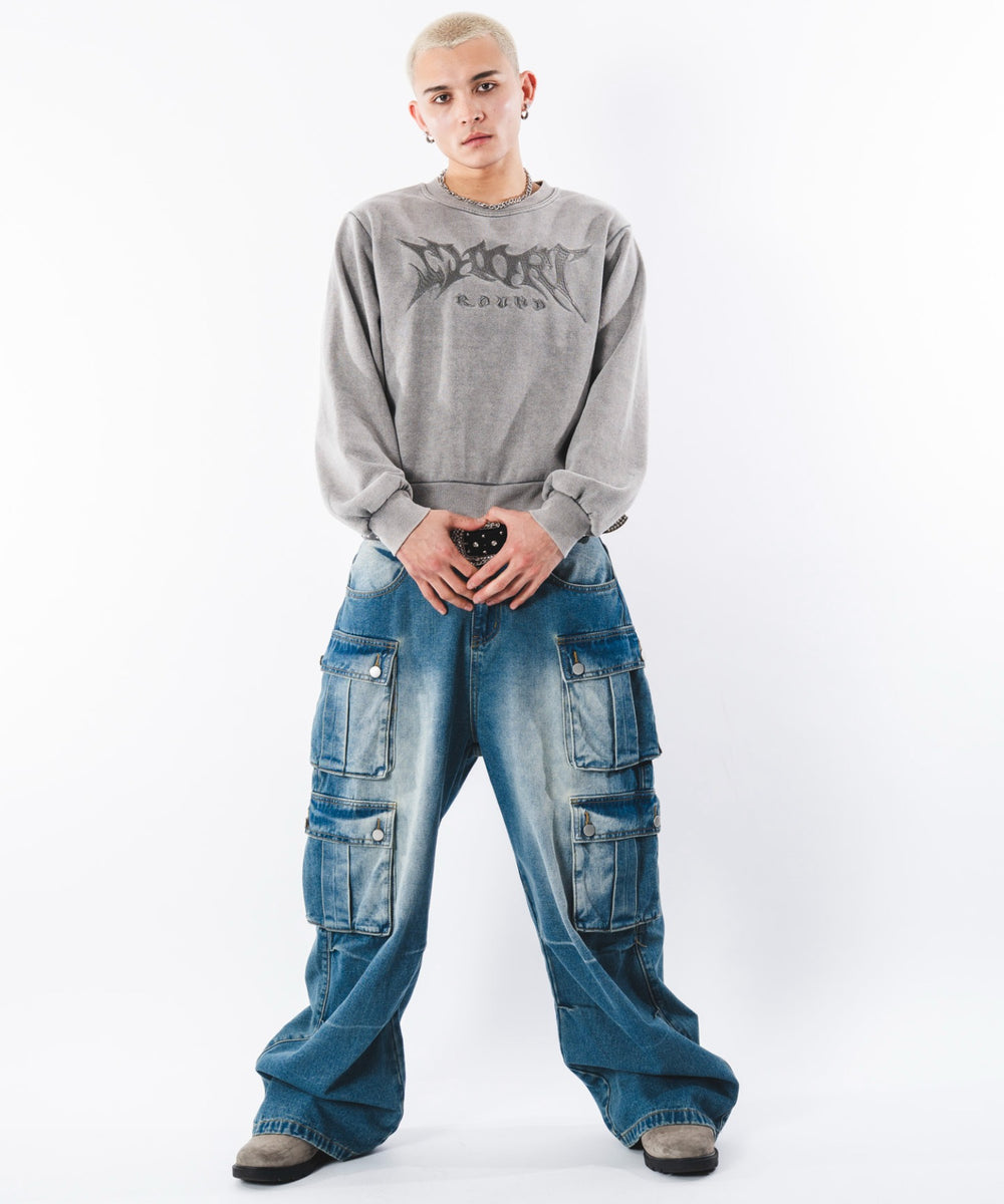 デニム中濃加工 モデル：180cm L着用