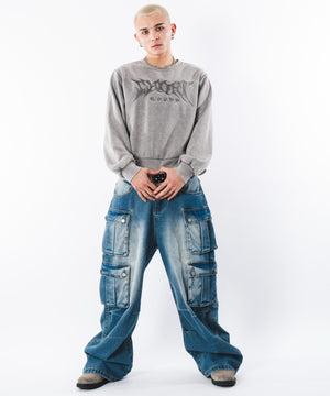 デニム中濃加工 モデル：180cm L着用