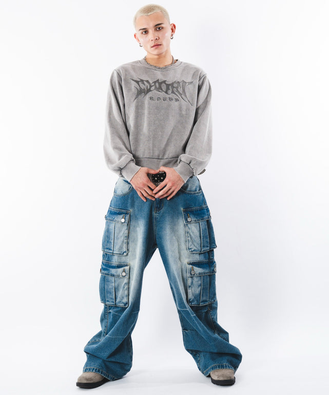 デニム中濃加工 モデル：180cm L着用