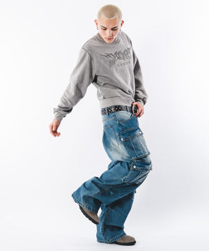 デニム中濃加工 モデル：180cm L着用