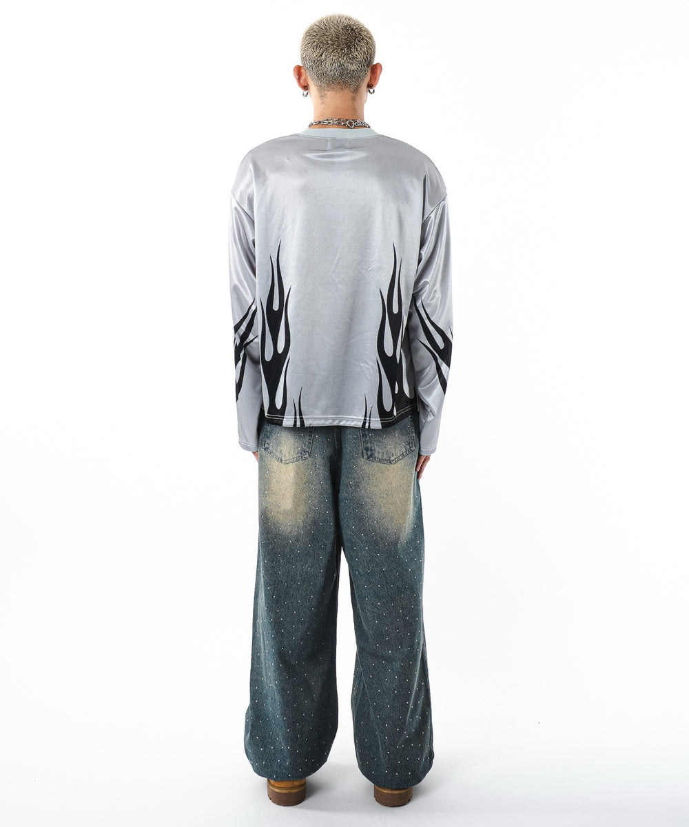 デニム中濃加工 モデル：180cm L着用